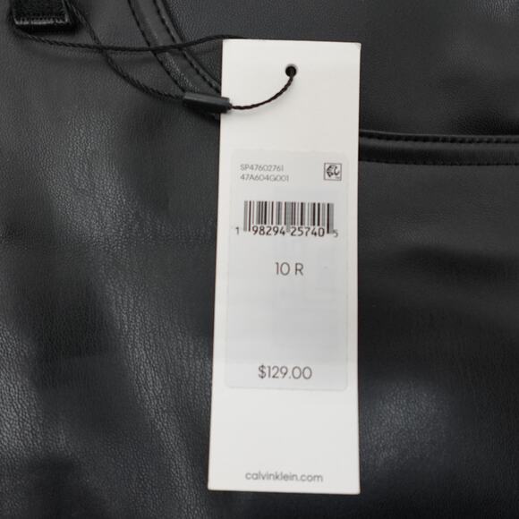 Calvin Klein Jeans Faux Leather 90s Pants Black Beauty - 10 - Picture 10 of 10